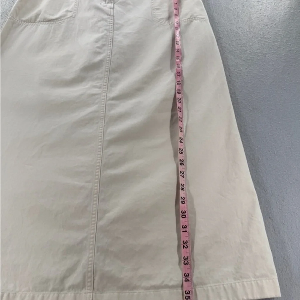 Vtg Eddie Bauer Maxi Skirt Womens 14 Khaki Utility Back Slit Modest Y2K Gorpcore - Picture 7 of 11